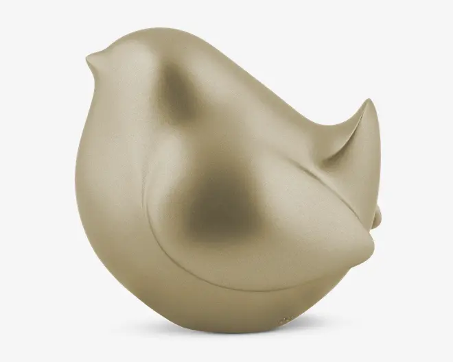 Figur fugl guldfarvet H.9,6 cm 