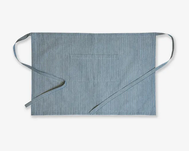 Forklæde med lomme blå/hvid 58x85 cm