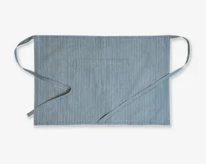 Forklæde med lomme blå/hvid 58x85 cm 