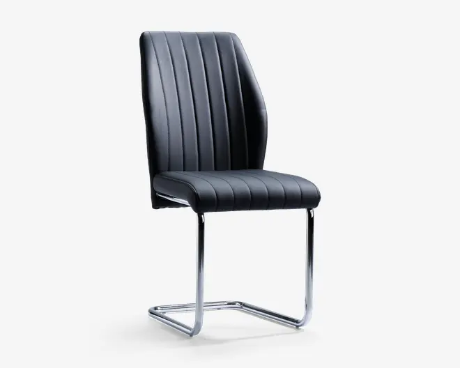 Spisebordsstol med krom stel