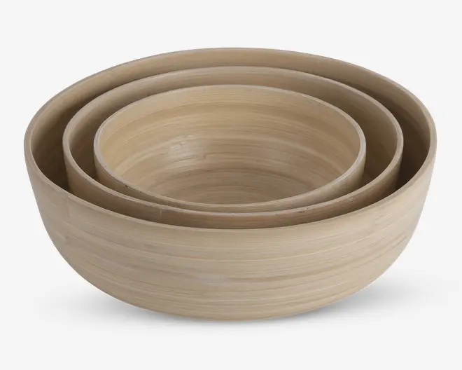 Skåle sæt bambus natur 3 stk. 