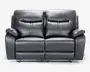 Sofa 2 pers recliner sort 