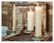 Lysestage Alu Antik Grøn Ø.10 cm 