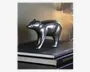 Figur bjørn koksgrå metal H.10,5 cm 