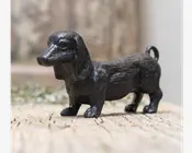 Figur hund sort metal 21x7x11 cm