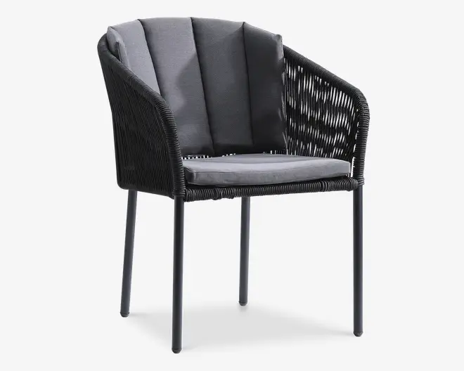 Havestol sort reb inkl. hynde