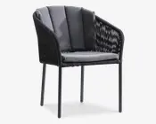 Havestol sort reb inkl. hynde