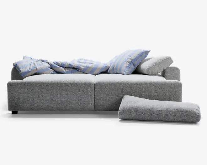 Sovesofa 3 pers. grå møbelstof