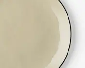 Mandala black rim tallerken gul Ø.22 cm