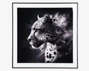 Billede leopard i ramme 50x50 cm 
