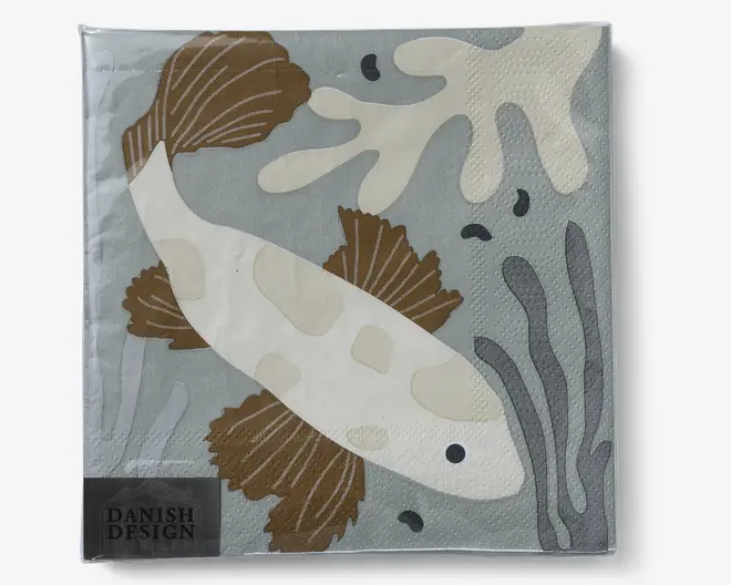 Servietter fish 33x33 cm 
