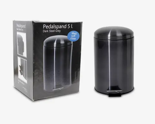 Pedalspand grå soft close 5L