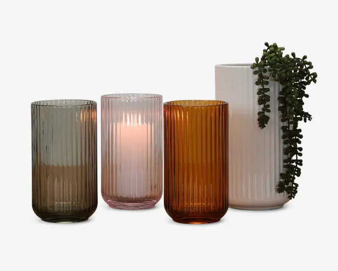 Lyngby vase glas amber H.20 cm 