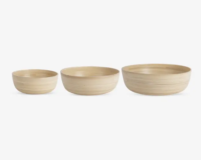 Skåle sæt bambus natur 3 stk. 