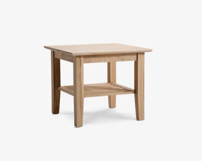 Hjørnebord massiv eg 60x60 cm