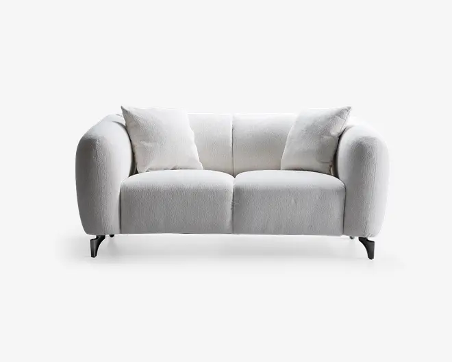 Sofa 2 pers. lys beige møbelstof