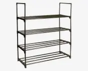 Skostativ Med 4 Hylder Sort 