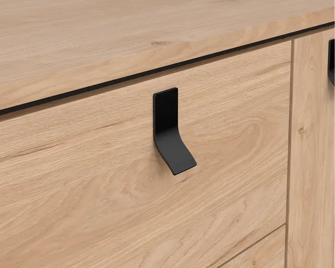 Skænk Ry B. 150 cm sort/eg