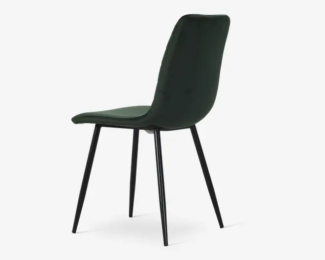 Spisebordsstol i grøn velour 