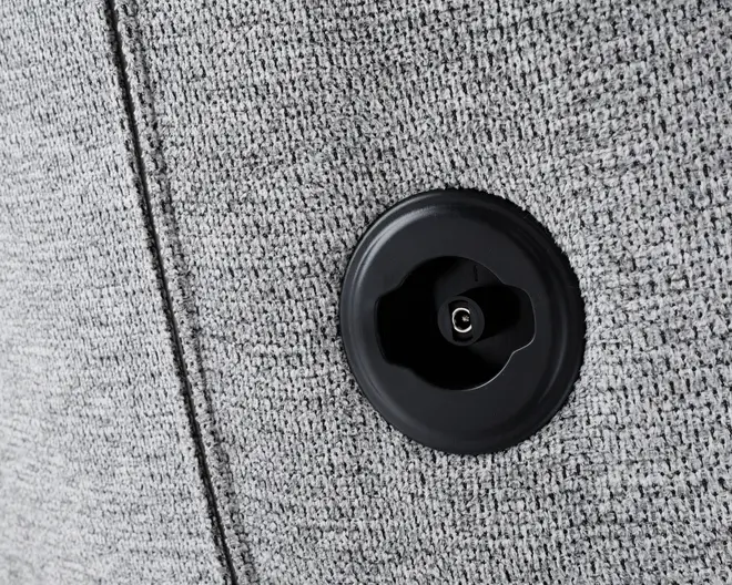 Drejestol m/indbygget fodskammel grå stof