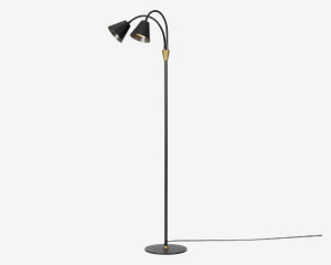 Gulvlampe Hygge sort H. 135 cm