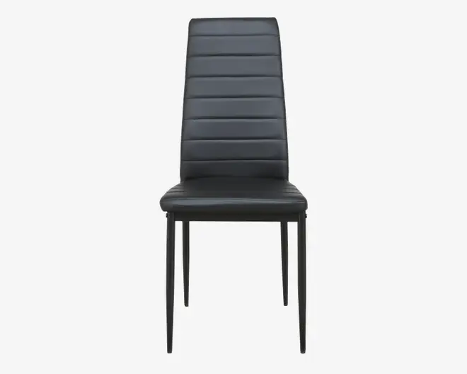Spisebordsstol i sort kunstlæder