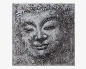 Maleri buddha grå 80x80 cm