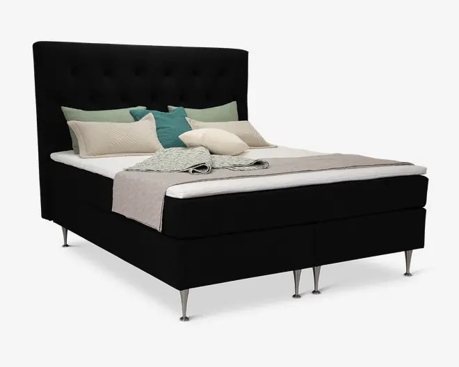 Komplet Continentalseng 180 x 200 cm sort