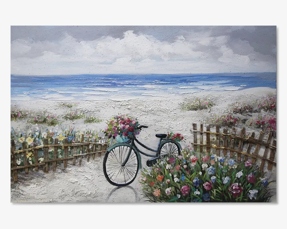 Maleri hav/cykel 80x120 cm 