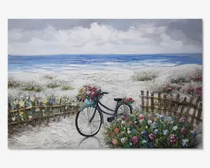 Maleri hav/cykel 80x120 cm 