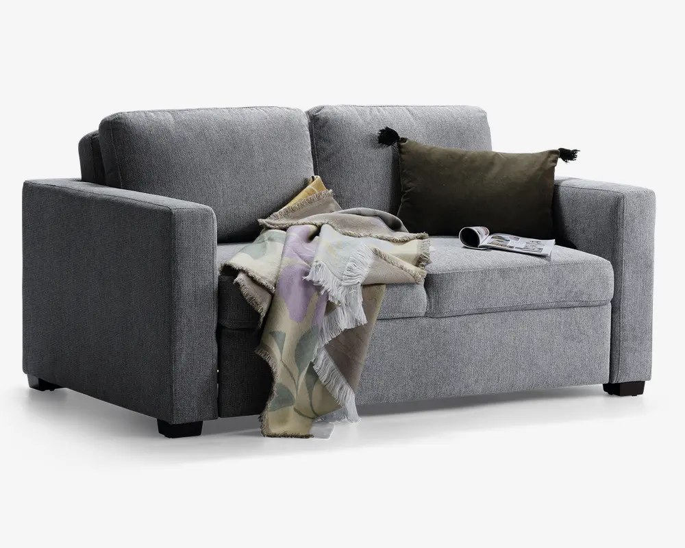 Sovesofa 2 pers. grå møbelstof