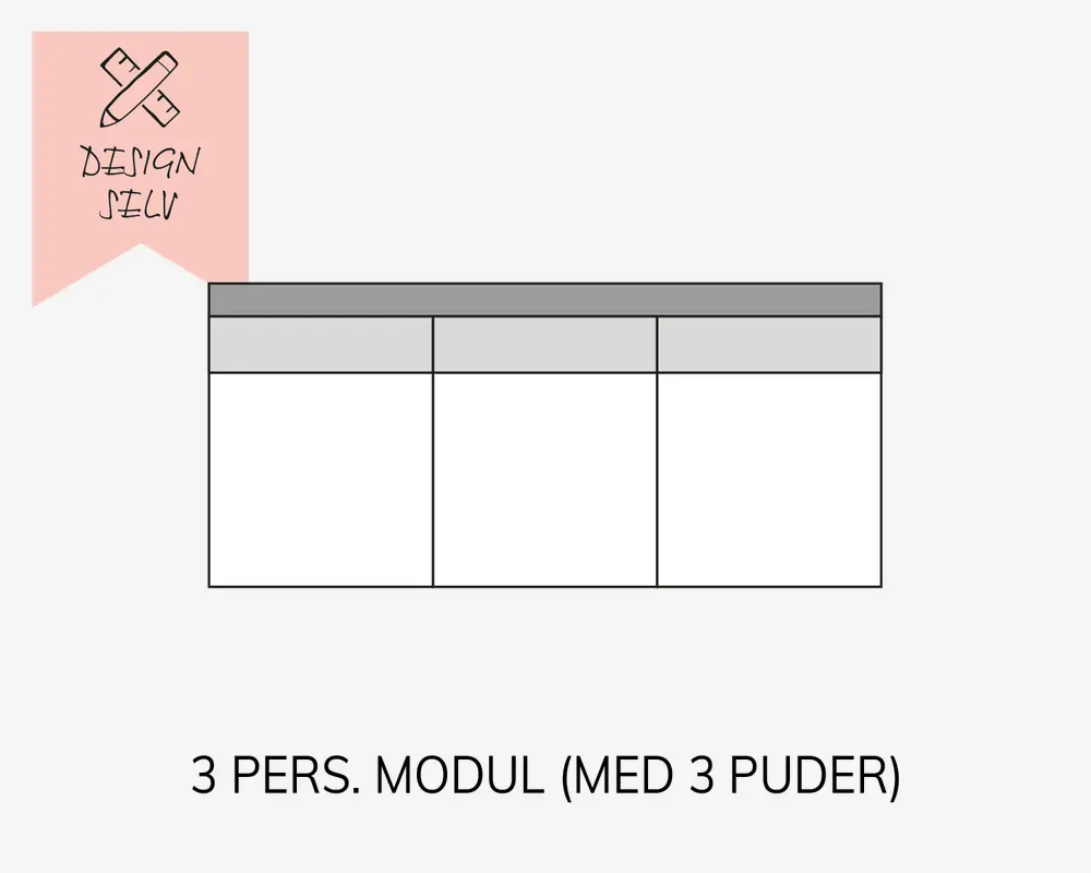 Choise Living 3 Pers. Modul m/3 Puder Stof gr. 1