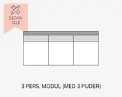 Et tilpasningsbart bord med tre kolonner og to rækker. Den øverste række er gråtonet og indeholder kolonneoverskrifter, mens resten af bordet er hvidt og tomt, klar til indhold. I øverste venstre hjørne er der et lyserødt banner med en håndtegnet blyant og lineal, der krydser hinanden, samt teksten 'DESIGN SELV' skrevet med en afslappet skrifttype, hvilket indikerer, at produktet kan personliggøres eller designes af kunden.