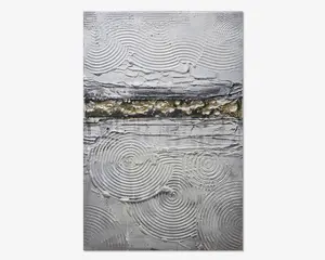 Maleri abstrakt hvid/guld 80x120 cm 