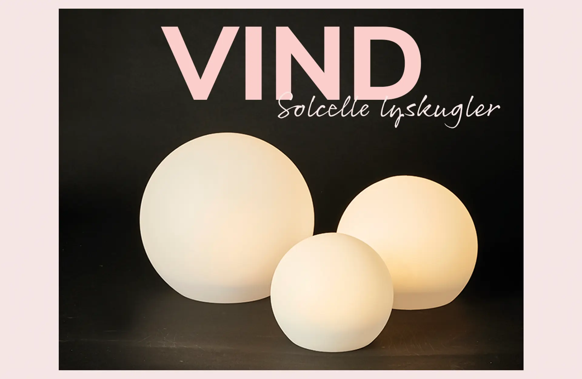 Vind solcelle lyskugler, et sæt med 3 solcelle lamper