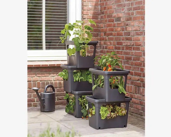 Elho plastkasse plast sort