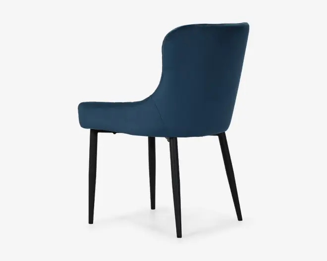 Spisebordsstol i blå velour