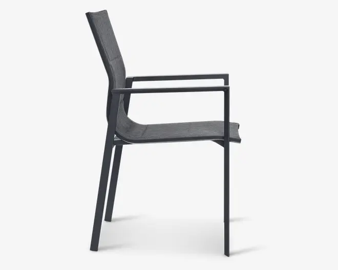 Havestol i sort textiline/sort stel