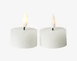 Fyrfadslys 2Stk Led Hvid Ø.7cm
