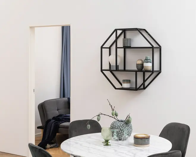 Vægreol Seaford 8 Kantet Sort/Sort