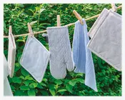 Grillhandske blå/hvid 19x31 cm