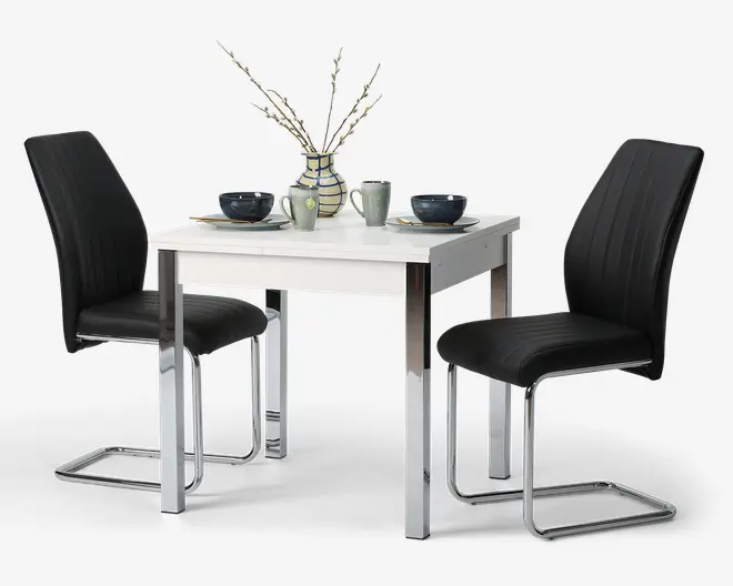 Spisebordsstol med krom stel