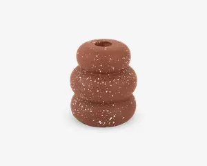 Lysestage ringe cement brun H.11 cm 
