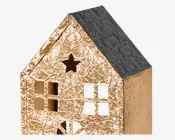 Hus t/fyrfadslys metal 7x5x12 cm