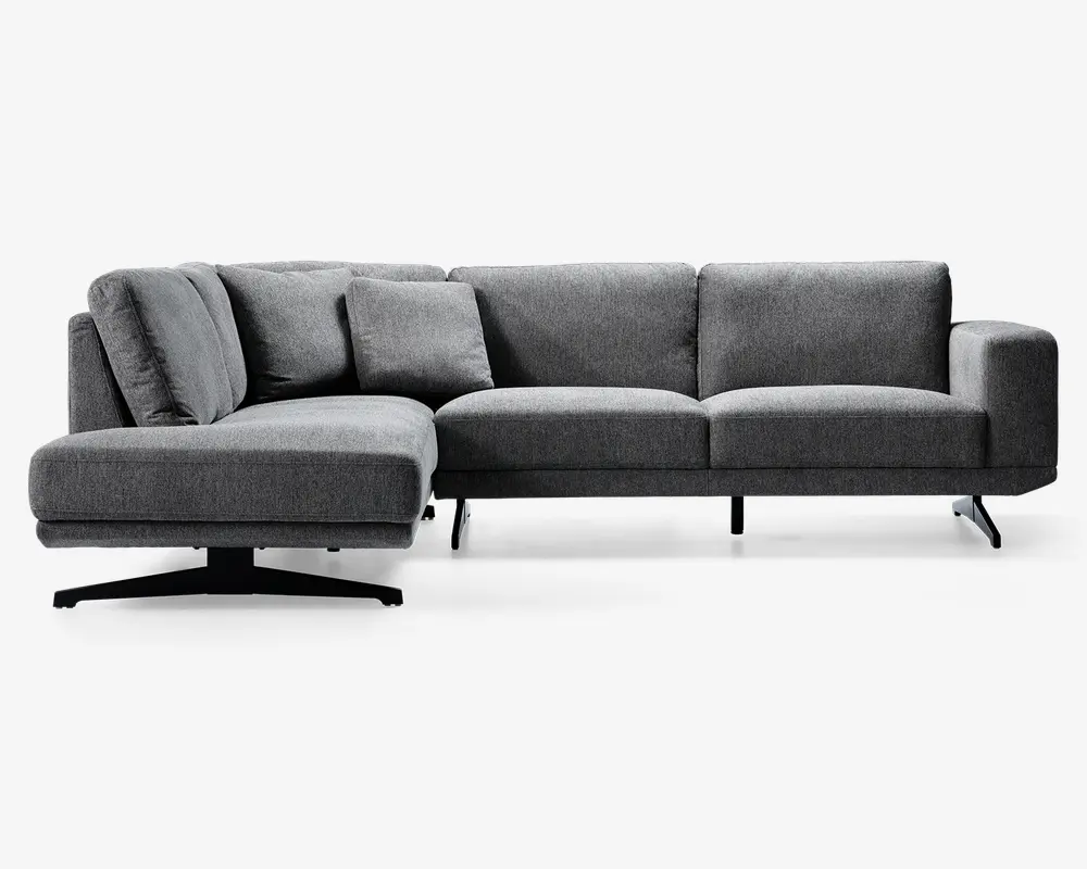 Sofa m. åben afslutning grå venstrevendt