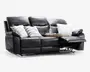 Sofa 3 pers med recliner sort