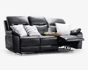 Sofa 3 pers med recliner sort