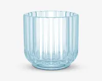 Lyngby fyrfadsstage glas lyseblå H.6,5 cm 