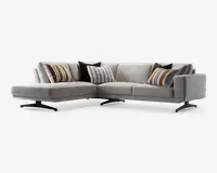 Sofa m. Åben Afslutning Beige Venstrevendt