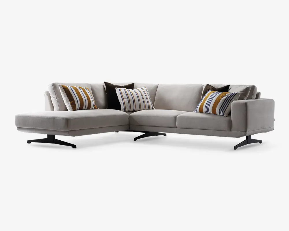 Sofa m. Åben Afslutning Beige Venstrevendt